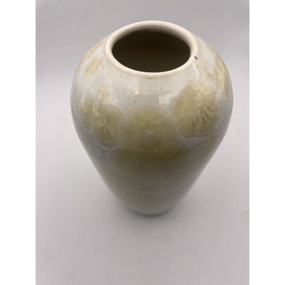 Cream Crystalline Vase Ginger Jar Neutrals Handmade Studio Art Pottery Vintage - Picture 3 of 7